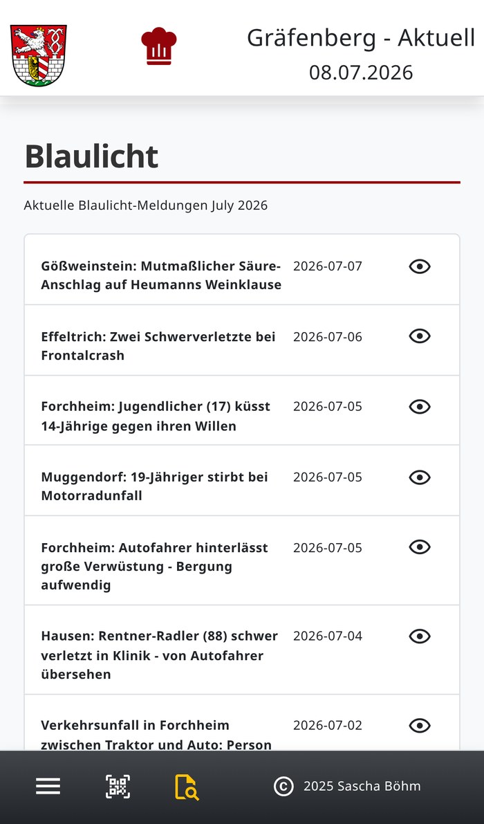Blaulicht-Meldungen in Gräfenberg Aktuell