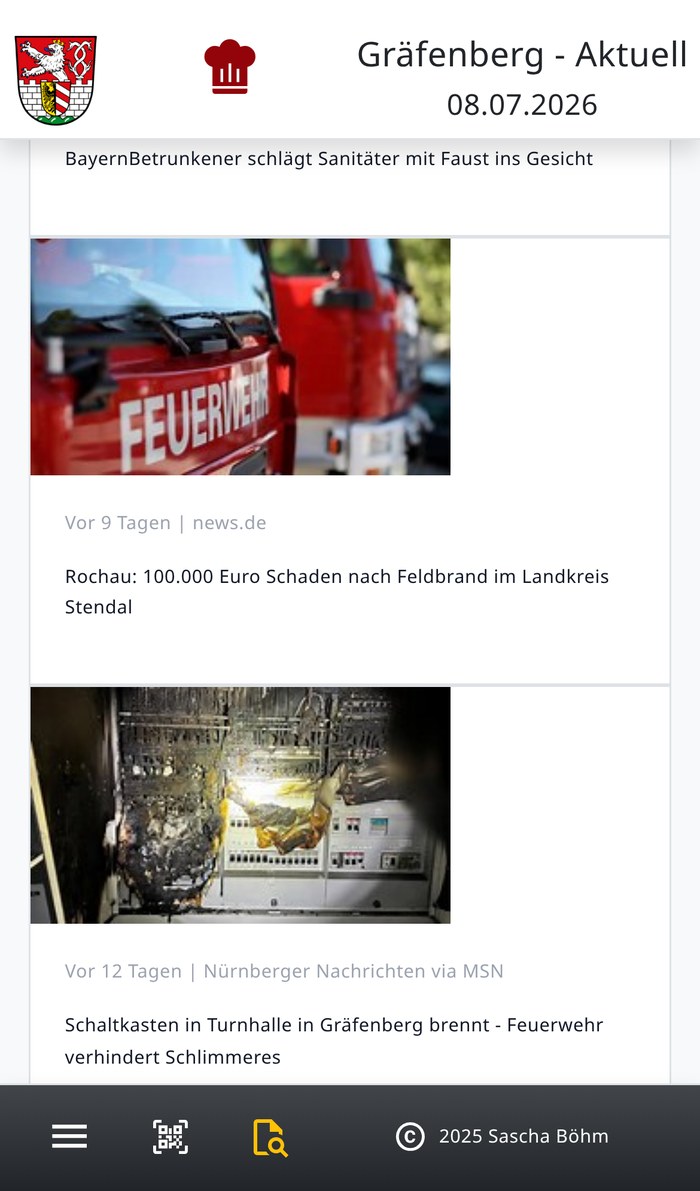Regionale News mit Bildern, automatisch zusammengetragen